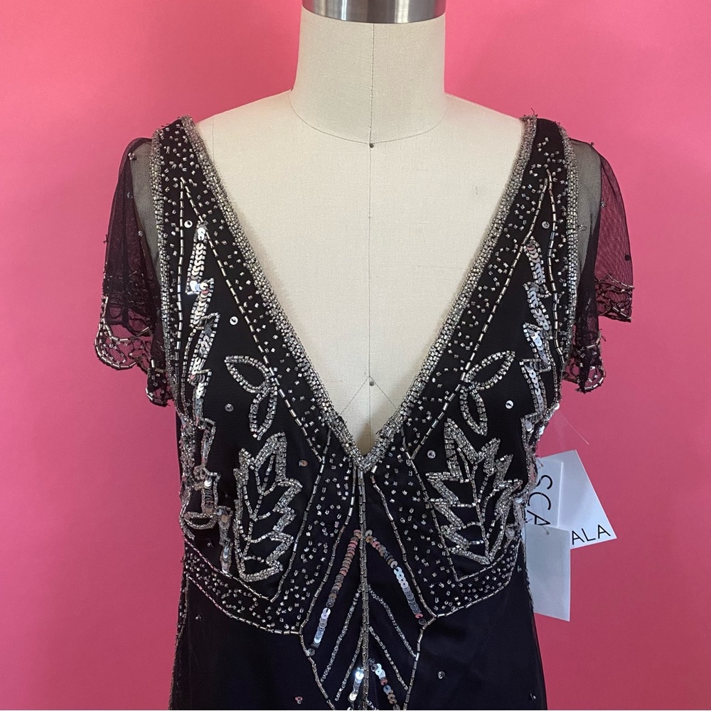 *NWT Vintage 90s/Y2K FairyCore GothLite Embellished Flutter Sleeve Mesh Blouse L - Picture 3 of 17